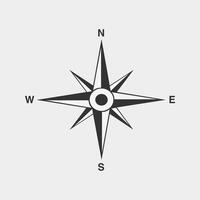 Navigation vector icon. Travel, compass, gps vector silhouette on a grey background