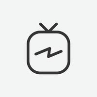 Tv vector icon. Live tv symbol. Linear style sign