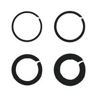 Set of grunge brush element design, circle logo design vector