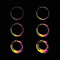 Set of grunge banner element design ,circle brush logo design, gradient brush ,logo round brush vector
