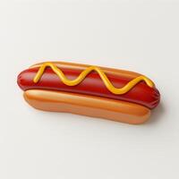 AI generated 3d illustration of hot dog isolated on white background photo