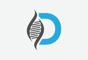 creative logo icon DNA latter D vector