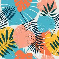 Bright modern tropical seamless pattern. Summer print. vector