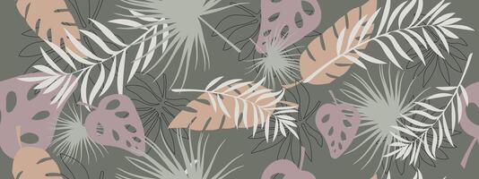 Seamless pattern with tropical leaves. Modern exotic design for fabric, cover, wallpaper, interior. vector