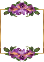 ai généré coloré La peinture de iris floral Cadre. png