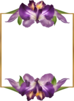 AI generated Colorful painting of Iris floral frame. png