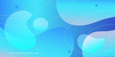 Blue Abstract Background With Circles and Waves vector