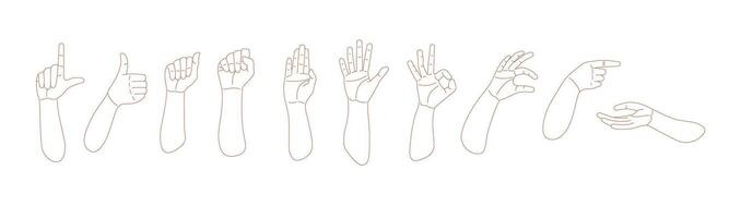 Webrealistic human hands, signs and gestures vector