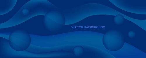 Blue Abstract Background With Wavy Shapes vector