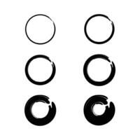 Set of grunge banner element design ,circle brush logo design, gradient brush ,logo round brush vector