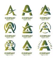 moderno y versátil letra un logo diseño plantillas vector