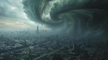 AI generated A big upcoming city cyclone photo