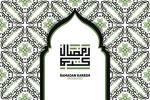 Ramadan Kareem islamic design with arabic pattern and calligraphy vector