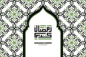 Ramadan Kareem islamic design with arabic pattern and calligraphy vector