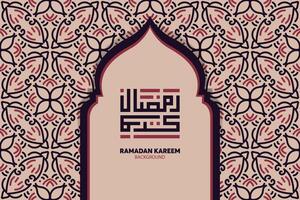 Ramadan kareem in Arabic Calligraphy greeting card, the Arabic calligraphy means, Generous Ramadan, Vector