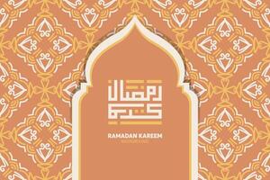 Ramadán kareem en Arábica caligrafía saludo tarjeta, el Arábica caligrafía medio, generoso ramadán, vector