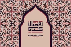 Ramadan kareem in Arabic Calligraphy greeting card, the Arabic calligraphy means, Generous Ramadan, Vector