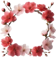 AI generated Watercolor painting of Cherry blossom Floral frame. png