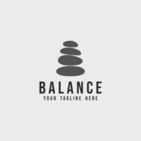 balance stone logo vintage minimalist vector illustration template graphic design