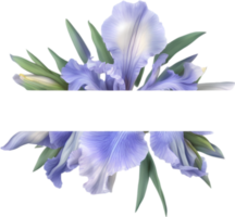 AI generated Colorful painting of Iris floral frame. png