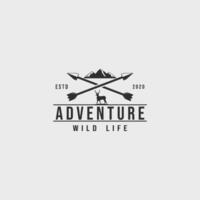 adventure of wild life logo vintage minimalist vector illustration design