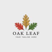 three oak leaf logo vintage vector illustration template icon graphic design