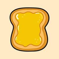 Cute funny Toast with honey. Vector hand drawn cartoon kawaii character illustration icon. Isolated brown background. Toast with honey character concept