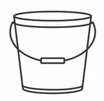 Bucket outline icon. Simple lines. Suitable for logo, development, design, printing. Symbol. vector