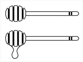 Honey spoon icon. Honey flows from the spoon. Vector illustration.