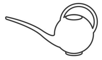 watering can icon outline. Simple lines vector