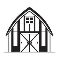 hand drawn illustration of house, cabin, or barn vector