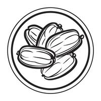 hand drawn illustration of date fruit vector