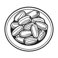 hand drawn illustration of date fruit vector