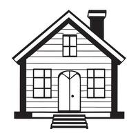 hand drawn illustration of house, cabin, or barn vector