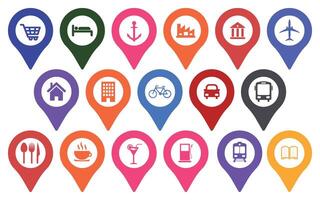 Location map pointers Placeholder with colorful icons vector