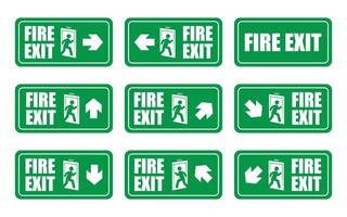 Fire exit or Emergency Exit Escape Door sign vector set