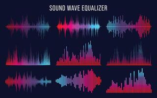 sonido olas audio música interfaz elementos vector