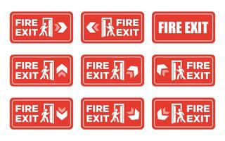 Fire exit or Emergency Exit Escape Door sign vector set