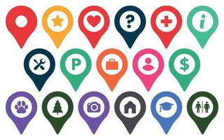 Location map pointers Placeholder with colorful icons vector