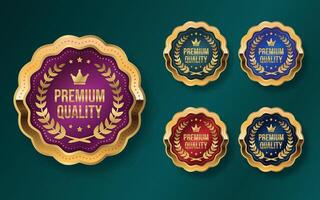 Premium or best quality product golden label design vector