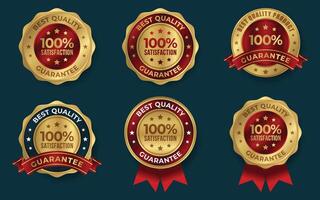 Warranty or Guarantee Gold Badge Vector Illustration
