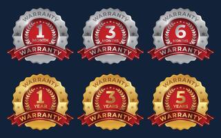 Warranty or Guarantee Gold Badge Vector Illustration