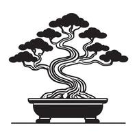 hand drawn illustration of bonsai tree vector