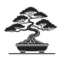 hand drawn illustration of bonsai tree vector