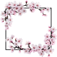 AI generated Watercolor painting of Cherry blossom Floral frame. png