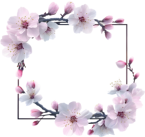 AI generated Watercolor painting of Cherry blossom Floral frame. png