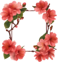 AI generated Watercolor painting of Cherry blossom Floral frame. png