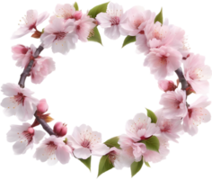 AI generated Watercolor painting of Cherry blossom Floral frame. png