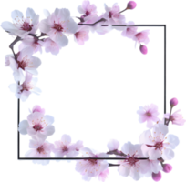 AI generated Watercolor painting of Cherry blossom Floral frame. png