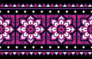 Ethnic pattern geometric fabric patterns black background . Vector illustration design by geometric aztec batik fabric knitting square cloth handmade wallpaper
